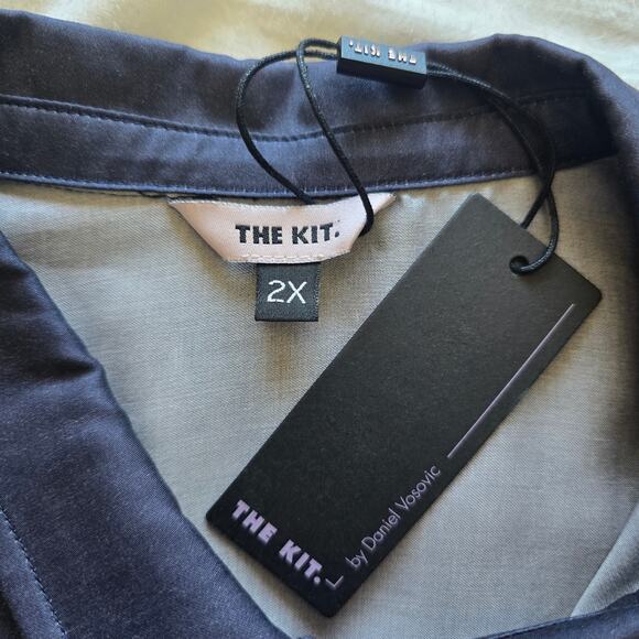 *NWT The Kit Annie Button Up Shirt Tunic Size 2X Floral Oversized Viscose Satin - Picture 7 of 10